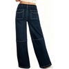 image:imageSidefeel Womens Wide Leg Jeans High Waisted Elastic Stretchy Trendy Drawstring Baggy Pull On Denim Pants with Oversized FitVintage Blue