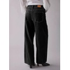 image:imageSidefeel Womens Wide Leg Jeans High Waisted Seamed Front Stretchy Straight Leg Trendy Baggy Loose Denim Pants with Pockets Black Size 10