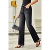 image:imageSidefeel Womens Wide Leg Jeans High Waisted Straight Leg Stretchy Denim Pants with PocketsBlack