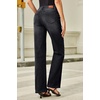 image:imageSidefeel Womens Wide Leg Jeans High Waisted Straight Leg Stretchy Denim Pants with PocketsBlack
