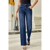 image:imageSidefeel Womens Wide Leg Jeans High Waisted Straight Leg Stretchy Denim Pants with PocketsBluing