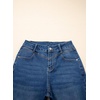 image:imageSidefeel Womens Wide Leg Jeans High Waisted Straight Leg Stretchy Denim Pants with PocketsDark Blue