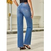 image:imageSidefeel Womens Wide Leg Jeans High Waisted Straight Leg Stretchy Denim Pants with PocketsLight Blue