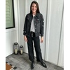 image:imageSidefeel Womens Wide Leg Jeans High Waisted Straight Leg Stretchy Trendy Button Fly Raw Hem Denim PantsBlack