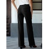 image:imageSidefeel Womens Wide Leg Jeans High Waisted Straight Leg Stretchy Trendy Button Fly Raw Hem Denim PantsBlack