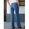 image:imageSidefeel Womens Wide Leg Jeans High Waisted Straight Leg Stretchy Trendy Button Fly Raw Hem Denim PantsBlue
