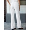 image:imageSidefeel Womens Wide Leg Jeans High Waisted Straight Leg Stretchy Trendy Button Fly Raw Hem Denim PantsWhite