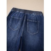 image:imageSidefeel Womens Wide Leg Jeans High Waisted Stretchy Baggy Elastic Waist Drawstring Ankle Denim Jeans with PocketsBluing