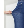 image:imageSidefeel Womens Wide Leg Jeans High Waisted Stretchy Baggy Elastic Waist Drawstring Ankle Denim Jeans with PocketsDark Blue