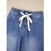 image:imageSidefeel Womens Wide Leg Jeans High Waisted Stretchy Baggy Elastic Waist Drawstring Ankle Denim Jeans with PocketsLight Blue