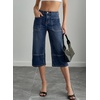 image:imageSidefeel Womens Wide Leg Jeans High Waisted Stretchy Big Pockets Capri Denim PantsAshleigh Blue