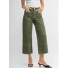 image:imageSidefeel Womens Wide Leg Jeans High Waisted Stretchy Big Pockets Capri Denim PantsGreen