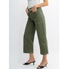 image:imageSidefeel Womens Wide Leg Jeans High Waisted Stretchy Big Pockets Capri Denim PantsGreen
