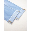 image:imageSidefeel Womens Wide Leg Jeans High Waisted Stretchy Distressed Straight Leg Folded Hem Loose Denim PantsIceland Blue