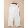 image:imageSidefeel Womens Wide Leg Jeans High Waisted Stretchy Jeans Straight Leg Loose Fit Ankle Denim Pants with PocketsCream White