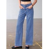 image:imageSidefeel Womens Wide Leg Jeans High Waisted Stretchy Jeans Straight Leg Loose Fit Ankle Denim Pants with PocketsSky Blue