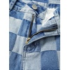 image:imageSidefeel Womens Wide Leg Jeans High Waisted Stretchy Straight Leg Checkered Loose Denim PantsIceland Blue