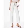 image:imageSidefeel Womens Wide Leg Jeans High Waisted Stretchy Straight Leg Jeans Buttoned Loose Denim Pants with Pocket White Size 4 Short