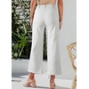 image:imageSidefeel Womens Wide Leg Jeans High Waisted Stretchy Straight Leg Jeans Buttoned Loose Denim Pants with Pocket White Size 4 Short