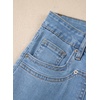 image:imageSidefeel Womens Wide Leg Jeans High Waisted Stretchy Straight Leg Tummy Control Trendy Baggy Seamed Panel Denim PantsSky Blue