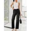 image:imageSidefeel Womens Wide Leg Jeans High Waisted Tummy Control Stretchy Straight Leg Denim Pants with PocketsBlack