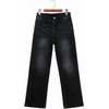 image:imageSidefeel Womens Wide Leg Jeans High Waisted Tummy Control Stretchy Straight Leg Denim Pants with PocketsBlack