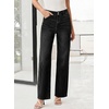 image:imageSidefeel Womens Wide Leg Jeans High Waisted Tummy Control Stretchy Straight Leg Denim Pants with PocketsBlack