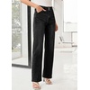 image:imageSidefeel Womens Wide Leg Jeans High Waisted Tummy Control Stretchy Straight Leg Denim Pants with PocketsBlack