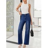 image:imageSidefeel Womens Wide Leg Jeans High Waisted Tummy Control Stretchy Straight Leg Denim Pants with PocketsBluing