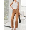 image:imageSidefeel Womens Wide Leg Jeans High Waisted Tummy Control Stretchy Straight Leg Denim Pants with PocketsBrown