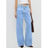 image:imageSidefeel Womens Wide Leg Jeans Mid Waisted Stretchy Drawstring Button Down Denim PantsIceland Blue