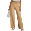 image:imageSidefeel Wide Leg Jeans for Women High Waisted Stretchy Jeans Straight Leg Trendy Patchwork Denim Pants with Oversized FitKhaki