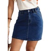 image:imageSidefeel Womens Summer Jean Skirt 2026 High Waist Button Stretch Knee Length Denim SkirtBluing