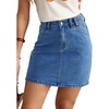 image:imageSidefeel Womens Summer Jean Skirt 2026 High Waist Button Stretch Knee Length Denim SkirtLight Blue