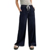 image:imageSidefeel Womens Wide Leg Baggy Jeans High Waisted Elastic Waist Loose Fit Drawstring Long Denim PantsBluing