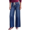 image:imageSidefeel Womens Wide Leg Jeans High Waisted Stretchy Baggy Elastic Waist Drawstring Ankle Denim Jeans with PocketsBluing