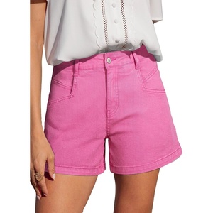 image:imageSidefeel Womens Jean Shorts High Waisted Stretchy Summer Denim Shorts with PocketsRose Red