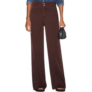 image:imageSidefeel Womens Wide Leg Jeans High Waisted Tummy Control Stretchy Straight Leg Denim Pants with PocketsChicory Coffee