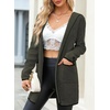 image:imageSidefeel Cardigan Sweaters for Women 2026 Fall Long Sleeve Open Front Contrast Oversized Chunky Hooded Sweaters CoatGreen