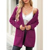 image:imageSidefeel Cardigan Sweaters for Women 2026 Fall Long Sleeve Open Front Contrast Oversized Chunky Hooded Sweaters CoatHot Pink