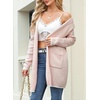 image:imageSidefeel Cardigan Sweaters for Women 2026 Fall Long Sleeve Open Front Contrast Oversized Chunky Hooded Sweaters CoatPink