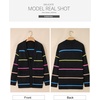 image:imageSidefeel Cardigan Sweaters for Women Lightweight Striped 2026 Long Sleeve Open Front Loose Knit Sweaters ClothesBlack