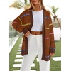 image:imageSidefeel Cardigan Sweaters for Women Lightweight Striped 2026 Long Sleeve Open Front Loose Knit Sweaters ClothesChestnut