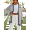 image:imageSidefeel Cardigan Sweaters for Women Lightweight Striped 2026 Long Sleeve Open Front Loose Knit Sweaters ClothesGray