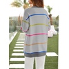 image:imageSidefeel Cardigan Sweaters for Women Lightweight Striped 2026 Long Sleeve Open Front Loose Knit Sweaters ClothesGray