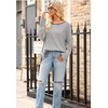 image:imageSidefeel Womens Color Block Tops Casual Long Sleeve Shirts Oversized Crewneck Striped Pullover ShirtsGray