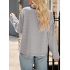 image:imageSidefeel Womens Color Block Tops Casual Long Sleeve Shirts Oversized Crewneck Striped Pullover ShirtsGray