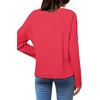 image:imageSidefeel Womens Color Block Tops Casual Long Sleeve Shirts Oversized Crewneck Striped Pullover ShirtsRed