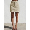 image:imageSidefeel Womens Corduroy Skirt 2026 High Waist Button Stretch Knee Length Skirt with Big PocketsApricot