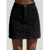 image:imageSidefeel Womens Corduroy Skirt 2026 High Waist Button Stretch Knee Length Skirt with Big PocketsBlack